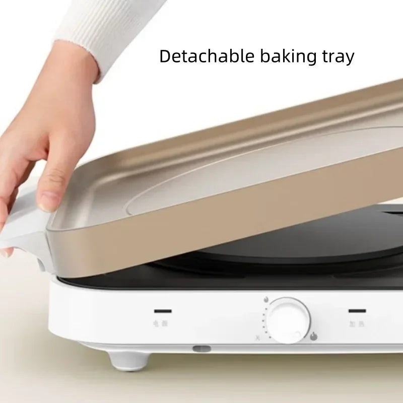 A Multiple Functions Electric Oven ,Non Stick Coating 61cm Large Baking Tray, Independent Temperature Control Barbecue