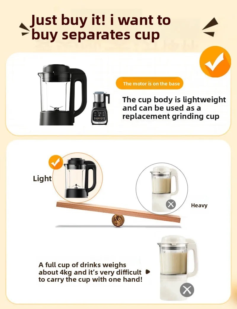 Home-use blender, filter-free soy milk maker, quiet new fully automatic food processor and baby food maker