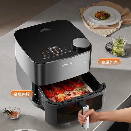 A air fryer new large-capacity household double heat source no-turning visual electric fryer electric oven cooking machine