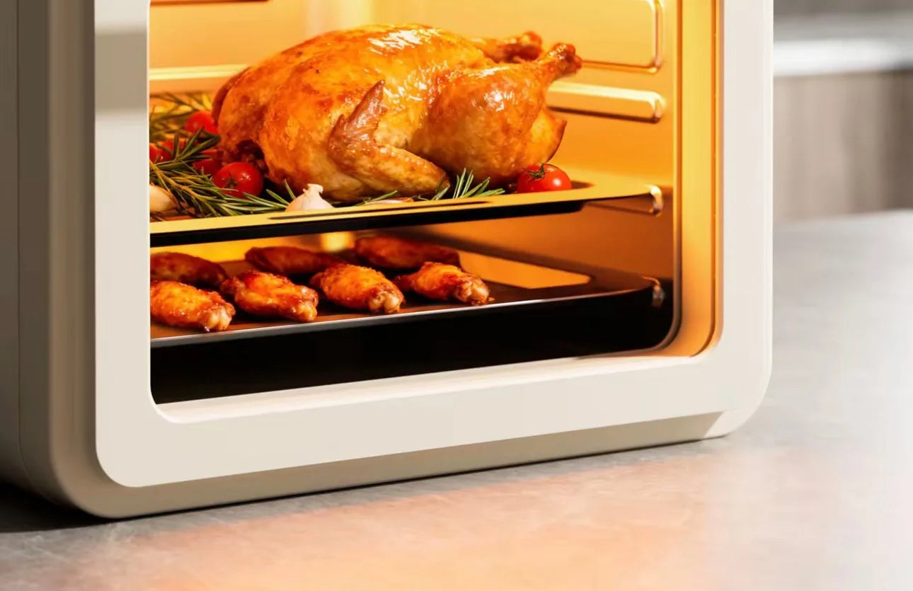 Air fryer oven visualization touch screen multi-layer no-turn steaming, baking and frying multi-function 01 air fryer oven