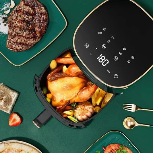 An electric Air Fryer Household No-flip Intelligent Non-stick Pan Visible Liner Fully Automatic Large Capacity