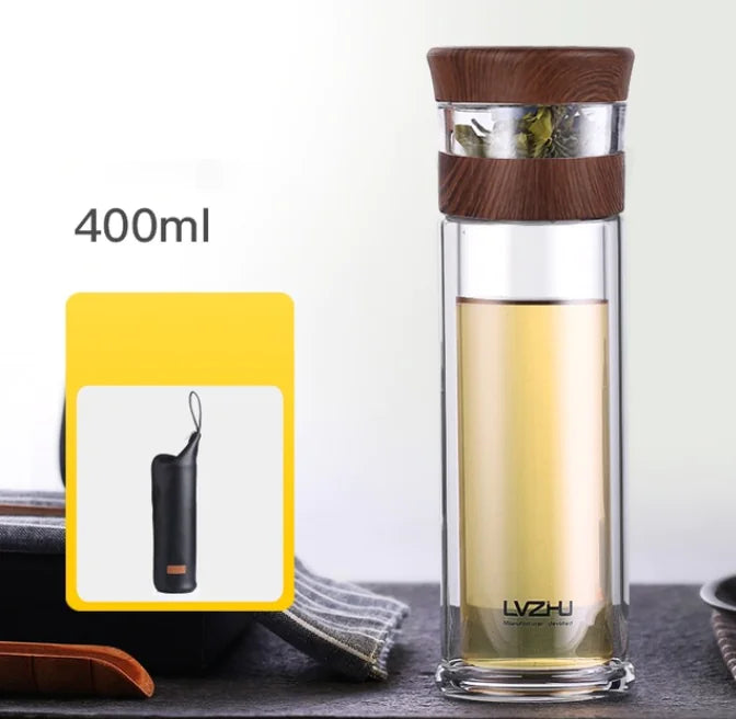 Infuser Double Layer Glass Tea Cup