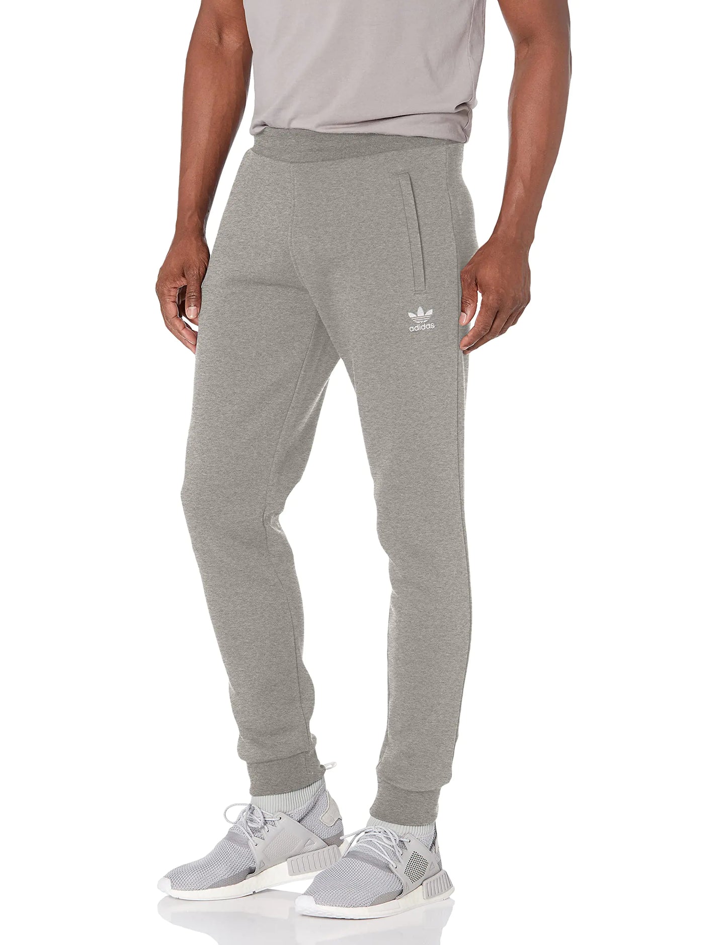 Adidas Men Essentials Trefoil Joggers Grey Heather
