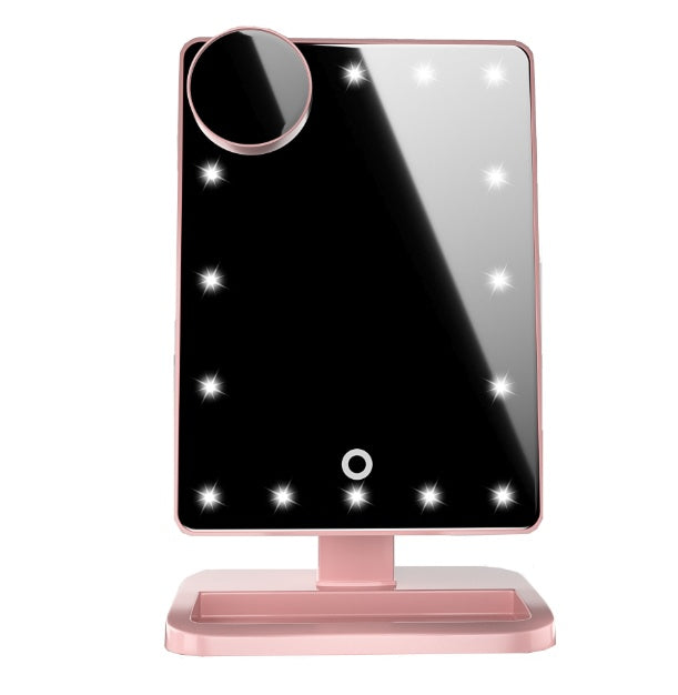 Touch Screen Makeup Mirror With 20 LED Light & Bluetooth Music Speaker