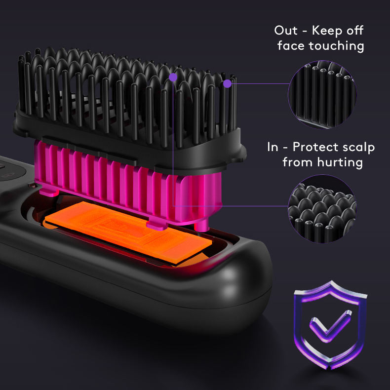 2 In 1  Hair Comb Wireless Hair Straightener