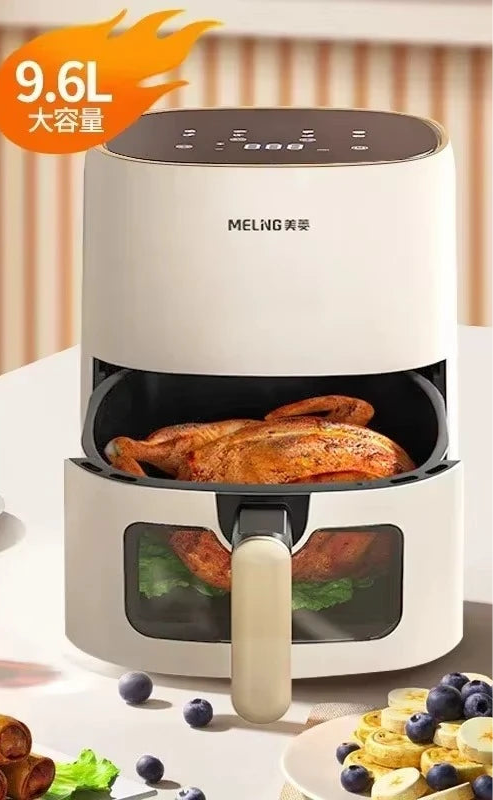 An electric Air Fryer Household No-flip Intelligent Non-stick Pan Visible Liner Fully Automatic Large Capacity