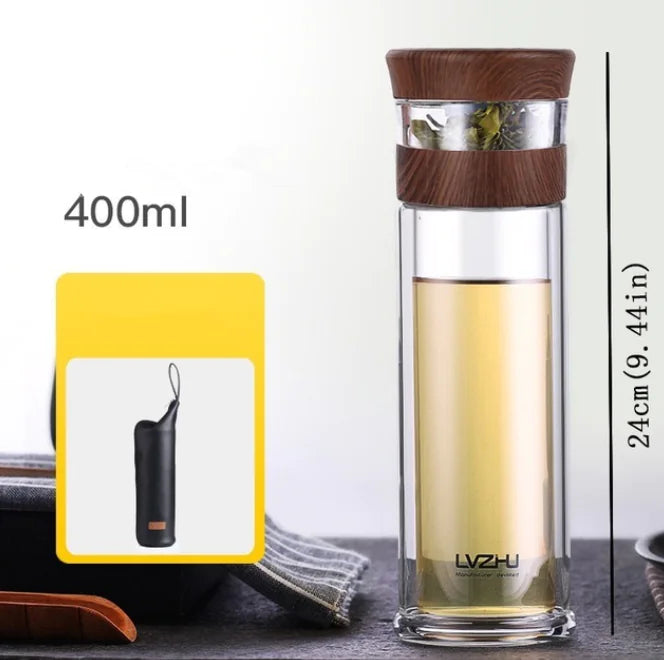 Infuser Double Layer Glass Tea Cup