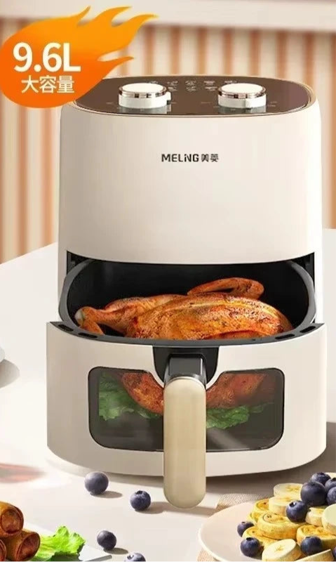 An electric Air Fryer Household No-flip Intelligent Non-stick Pan Visible Liner Fully Automatic Large Capacity