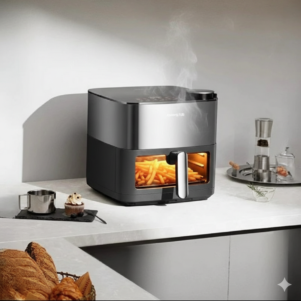 A air fryer new large-capacity household double heat source no-turning visual electric fryer electric oven cooking machine
