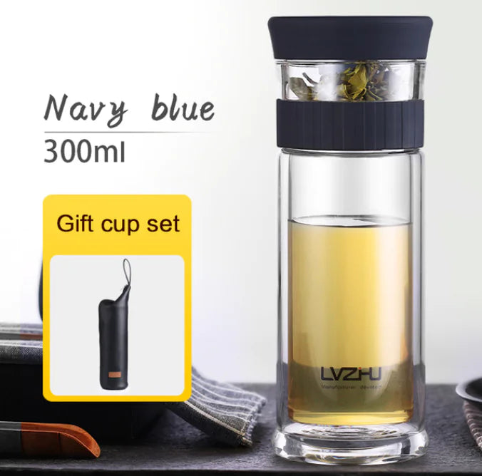 Infuser Double Layer Glass Tea Cup
