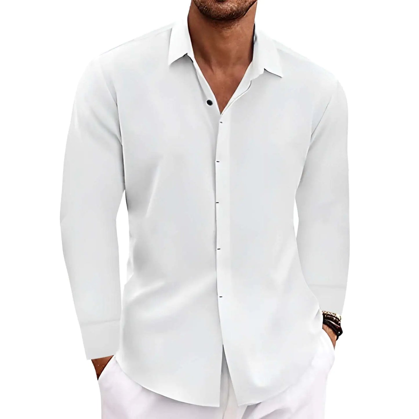 Long Sleeve Cotton Linen For Men