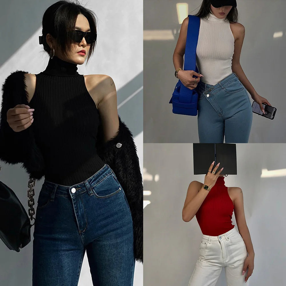 Knitted Turtleneck Top