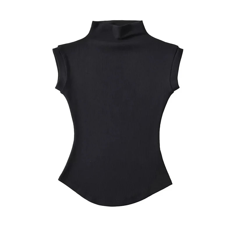 Sexy Sleeveless Turtleneck