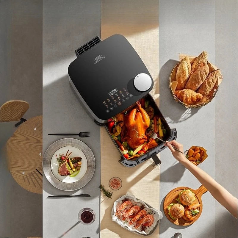 A air fryer new large-capacity household double heat source no-turning visual electric fryer electric oven cooking machine