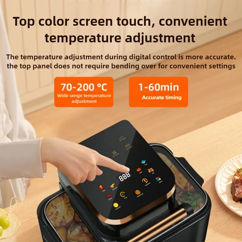 An Automatic Air Fryer 12L Large Capacity Home Visual Fryer Multifunctional Smokeless Oil-free Electric Fryer Non-Stick