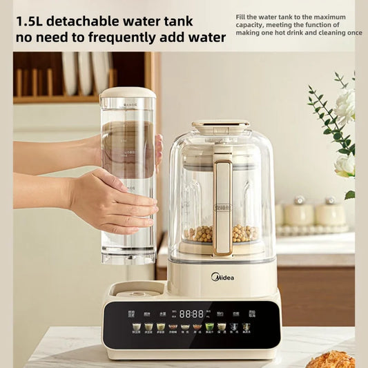 A Large Capacity High Speed Blender with 1.5L Water Tank, Automatic Low Noise Household Juicer Soy Milk Maker