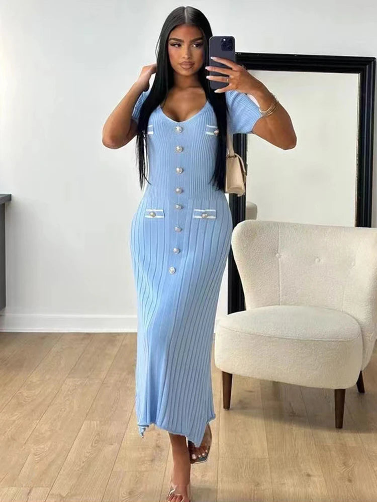 Elegant Knitted Long Dress