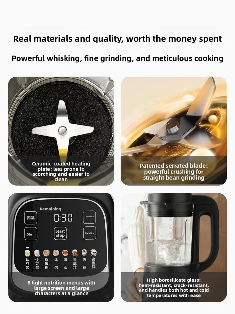 Home-use blender, filter-free soy milk maker, quiet new fully automatic food processor and baby food maker
