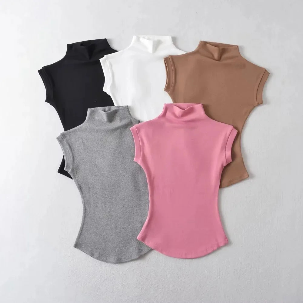 Sexy Sleeveless Turtleneck