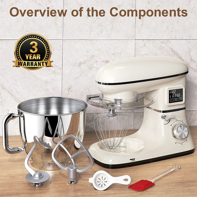 A LCD display mixer - Home chef machine - Small food dough mixer - Stand mixer - Dough kneading machine