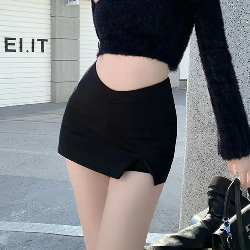 Y2K Split Mini Skirt