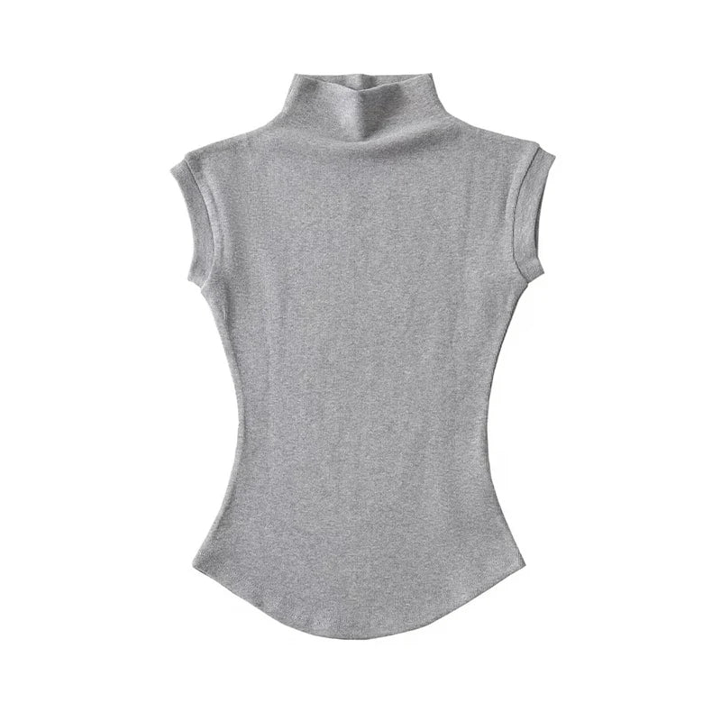 Sexy Sleeveless Turtleneck