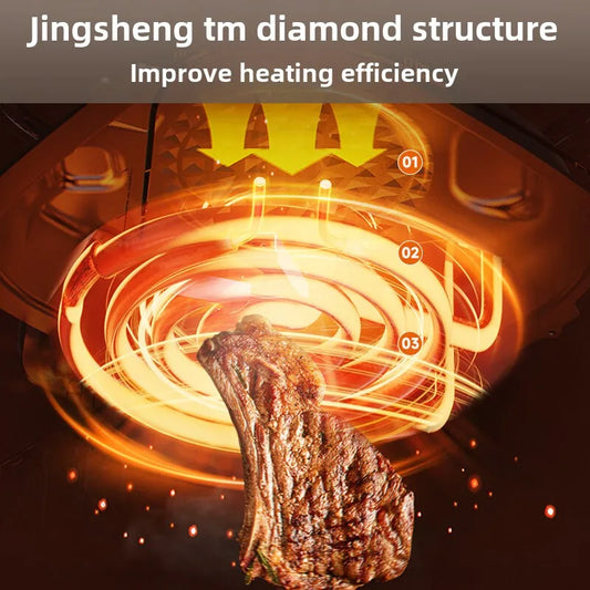 An Efficient Baking Steam Tender Frying Air Fryer 5L Large Capacity French Fries Machine Electric Fryer,Metal Inner Cavity