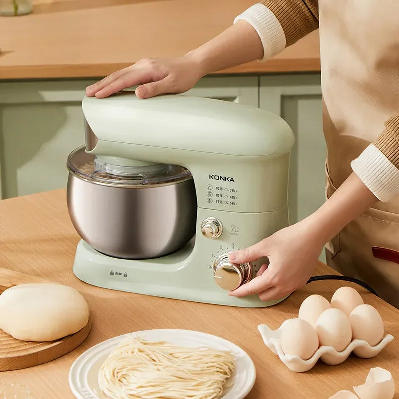 A Multi-Functional 3L Food Mixer with Automatic Kneading Egg Beater and Fresh Milk Blender for Home Use 220V