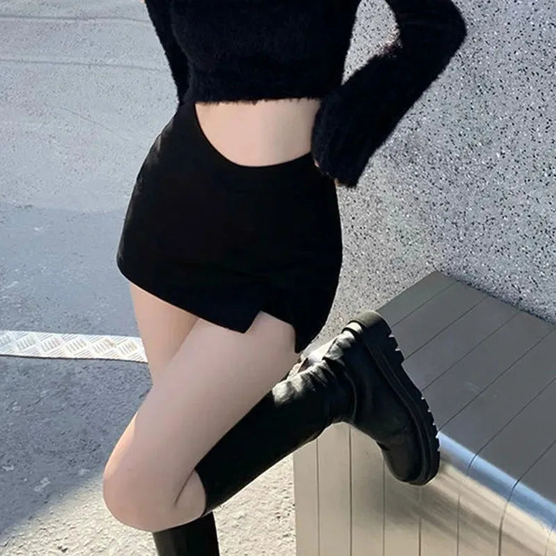 Y2K Split Mini Skirt