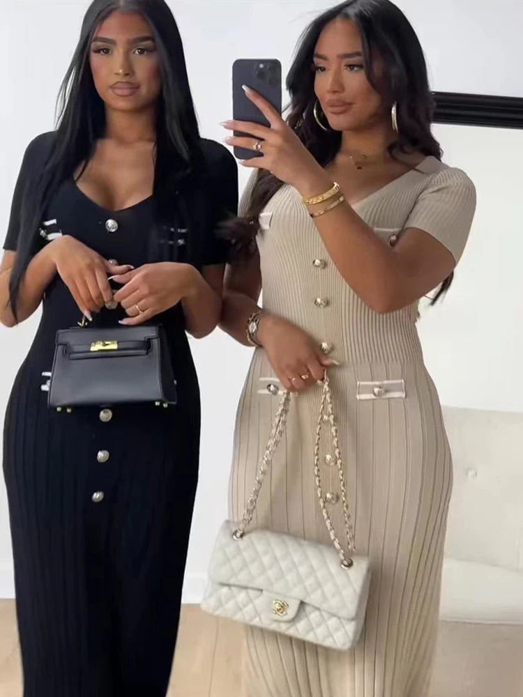 Elegant Knitted Long Dress