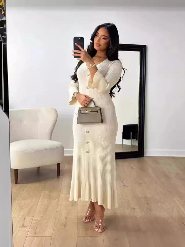 Elegant Knitted Long Dress