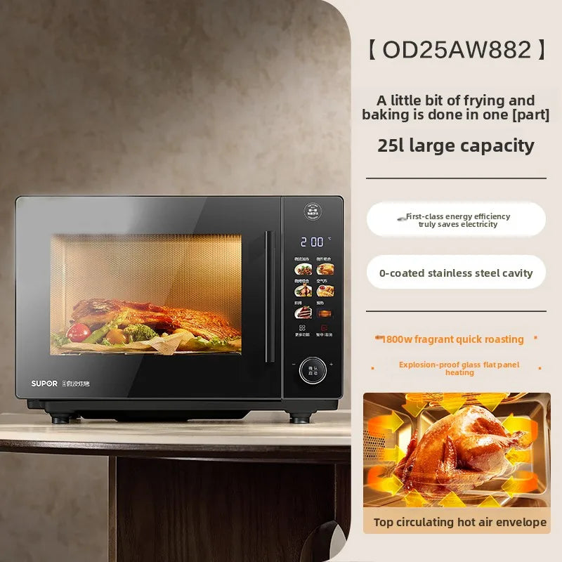 An Electric Oven Roaster Combo Household Inverter Large Capacity Zero Coating Visual Intelligent High Power Microwave Oven