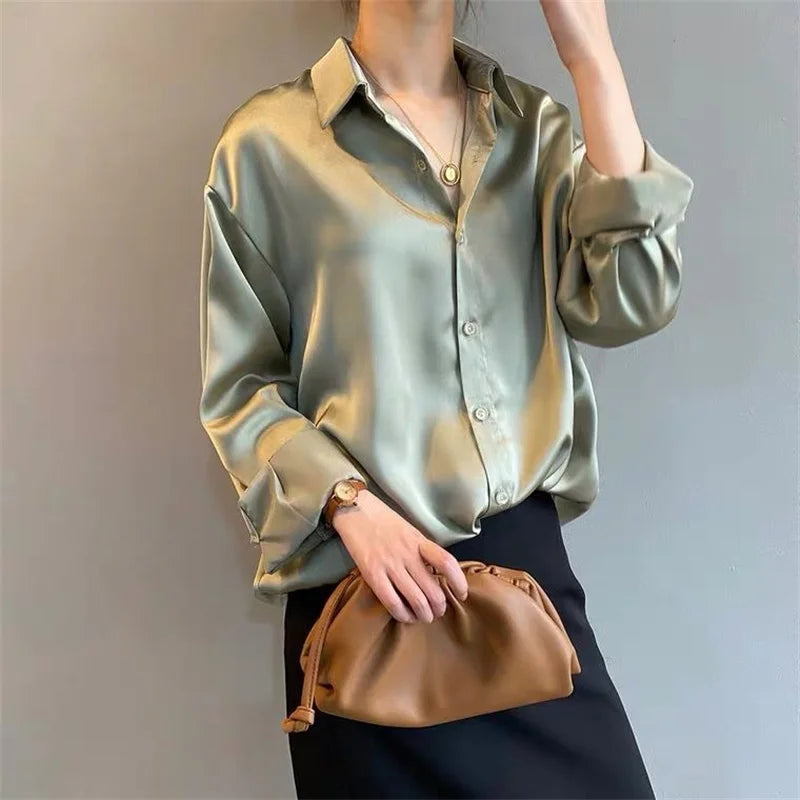 Blush Satin Shirt