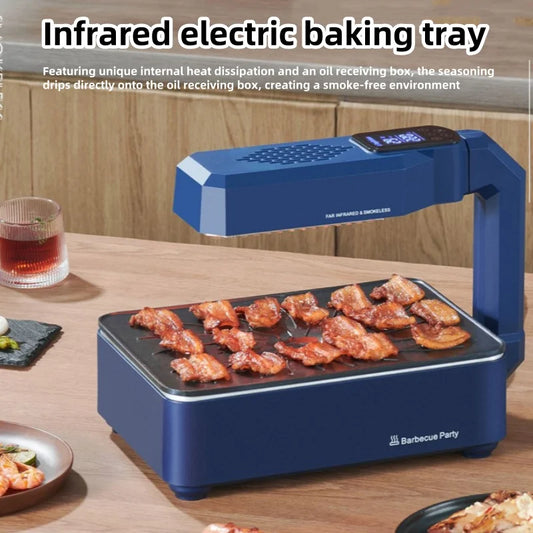 Electric Oven for Home Use with Infrared Grilling, Non-stick Baking Tray Quick Bake Smokeless At 360°，Touch Screen Mode