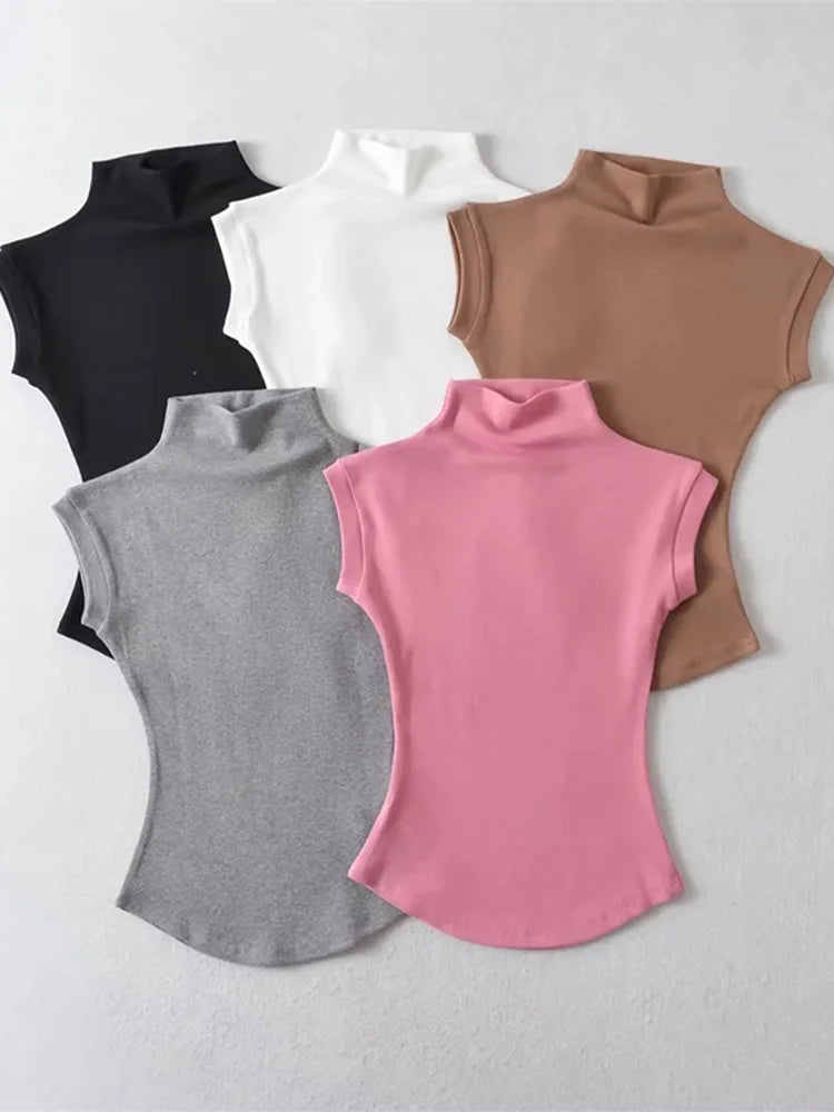 Sexy Sleeveless Turtleneck