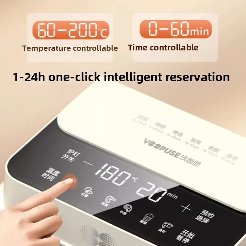 A Visual Large Capacity Air Fryer with Automatic Flip-Free Metal Inner Cavity for Home Use,Microcomputer NTC Core Control