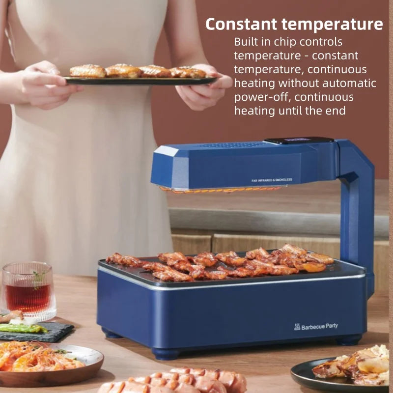 Electric Oven for Home Use with Infrared Grilling, Non-stick Baking Tray Quick Bake Smokeless At 360°，Touch Screen Mode