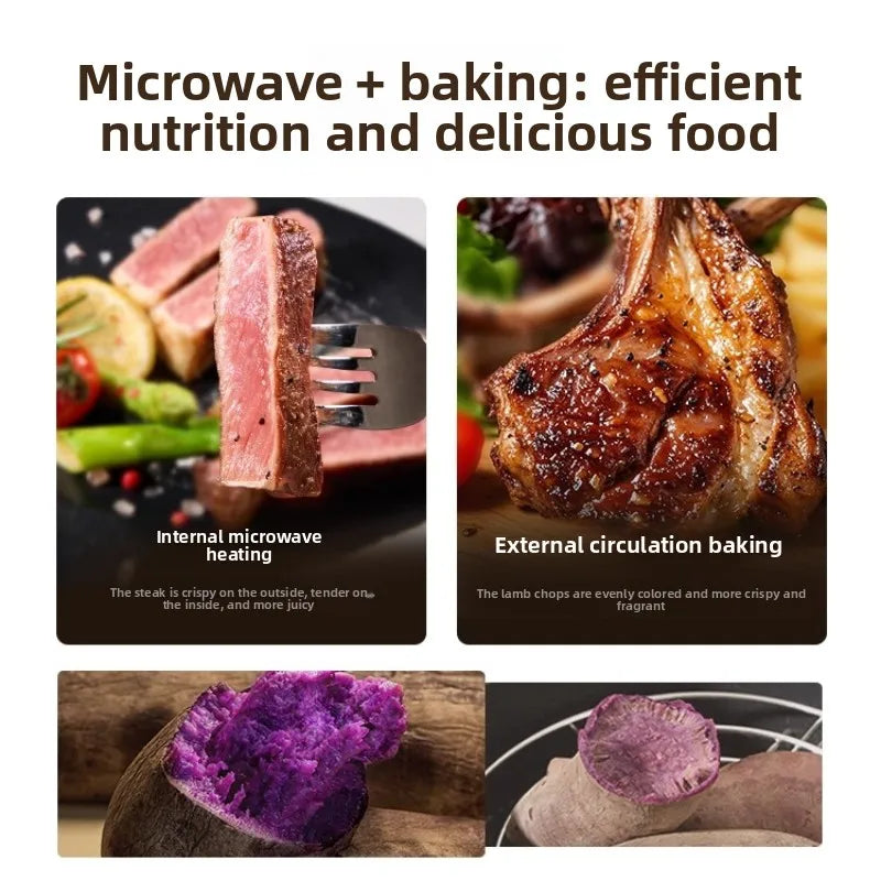 An Electric Oven Roaster Combo Household Inverter Large Capacity Zero Coating Visual Intelligent High Power Microwave Oven