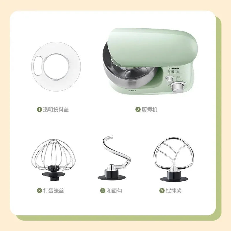 A Multi-Functional 3L Food Mixer with Automatic Kneading Egg Beater and Fresh Milk Blender for Home Use 220V