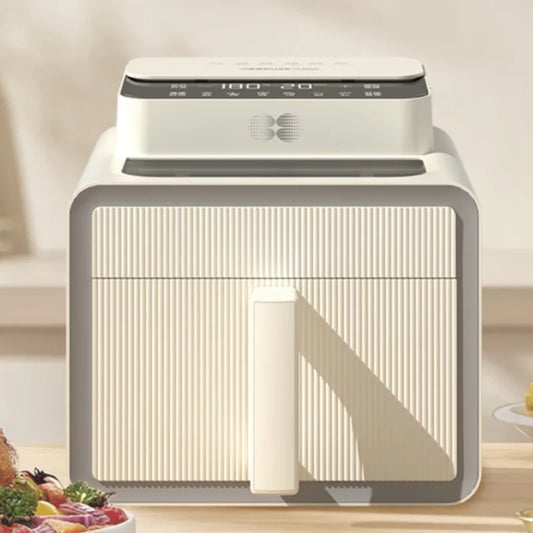 A Visual Large Capacity Air Fryer with Automatic Flip-Free Metal Inner Cavity for Home Use,Microcomputer NTC Core Control