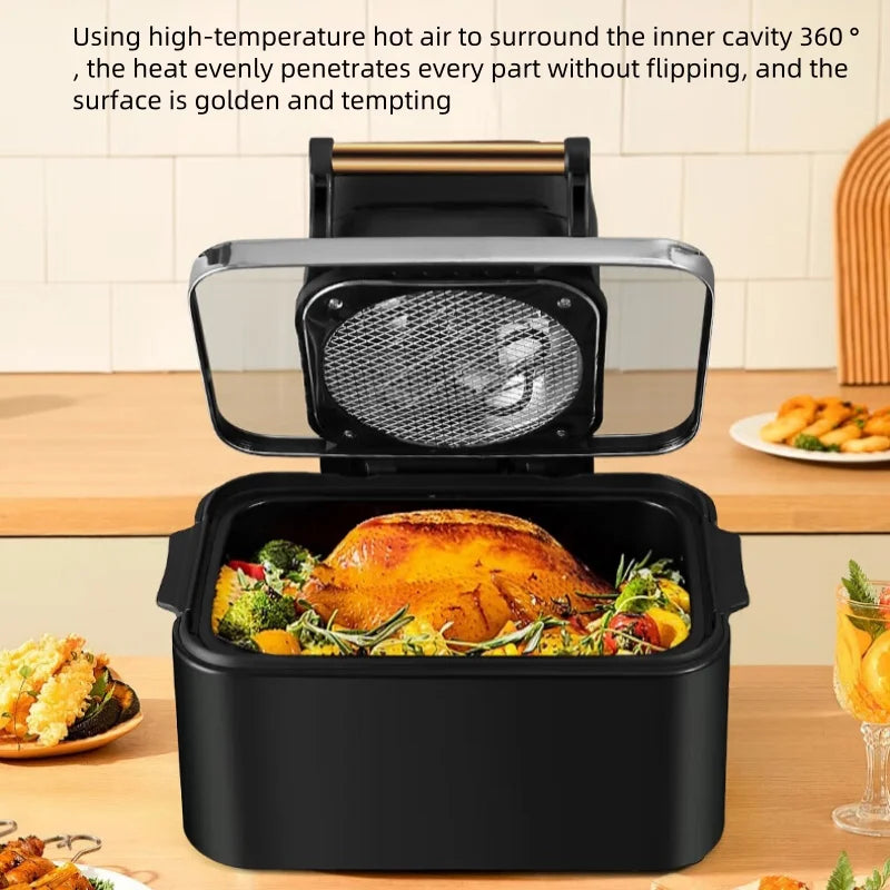 An Automatic Air Fryer 12L Large Capacity Home Visual Fryer Multifunctional Smokeless Oil-free Electric Fryer Non-Stick