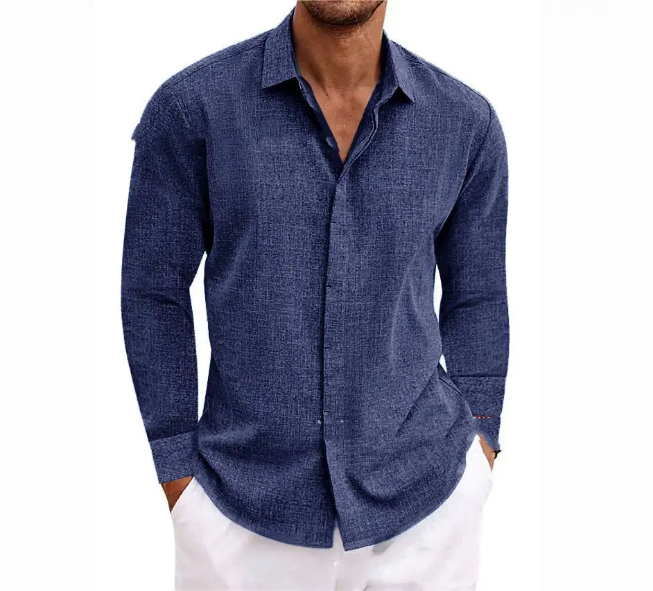 Long Sleeve Cotton Linen For Men