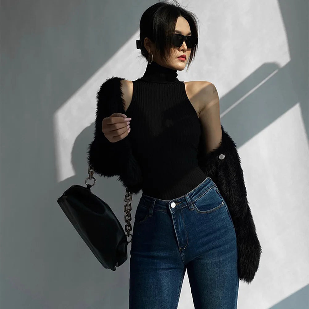 Knitted Turtleneck Top