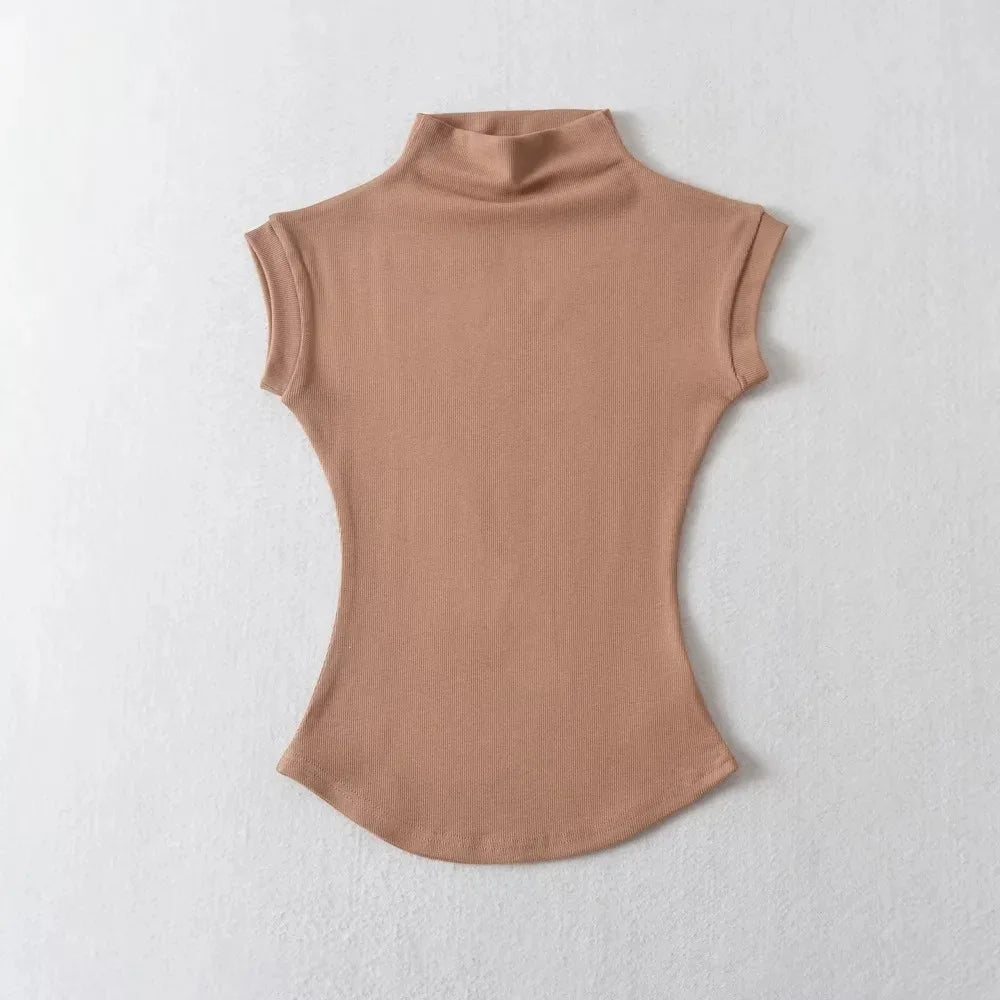 Sexy Sleeveless Turtleneck