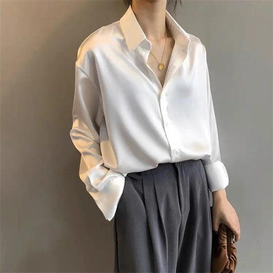 Blush Satin Shirt