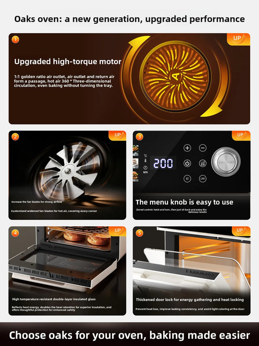 A New Model Electric Oven with Air Steam Baking Function Small Home Use Multifunctional Microwave Oven, and Three-in-One Oven