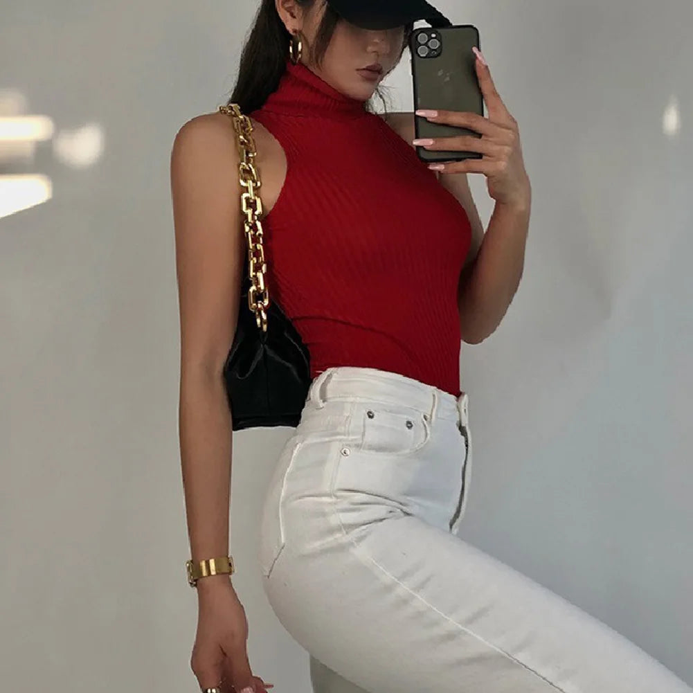 Knitted Turtleneck Top