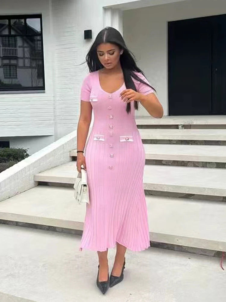 Elegant Knitted Long Dress