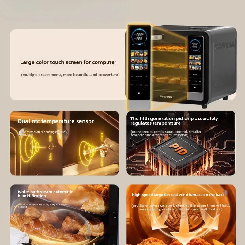 A Convectional Electric Oven Large Capacity Baking Commercial Multifunctional Fermentation Steam Convection Integrated