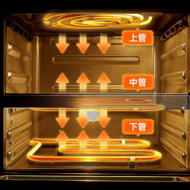 A Double-layer visual air fryer new three-dimensional double compartment multi-functional no-turning electric oven for home use